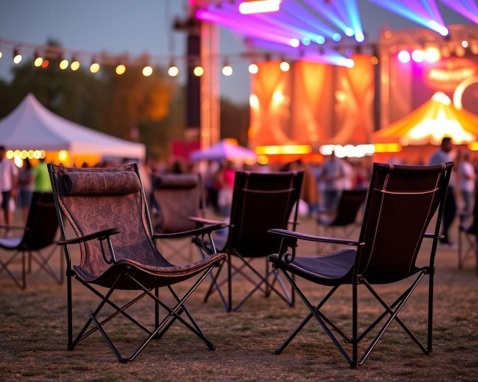 Luxe draagbare stoelen voor buitenfestivals