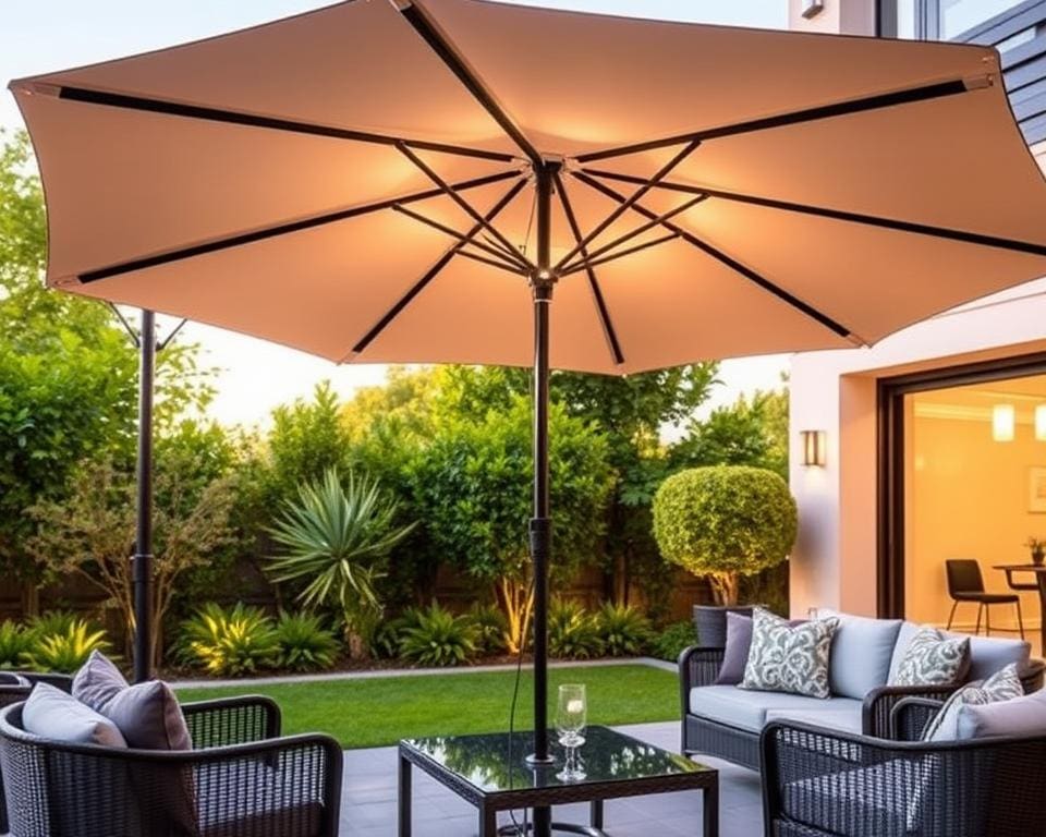 Luxe parasol met LED-verlichting