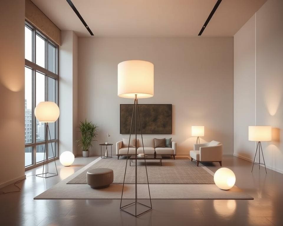 Moderne vloerlampen voor een minimalistisch interieur