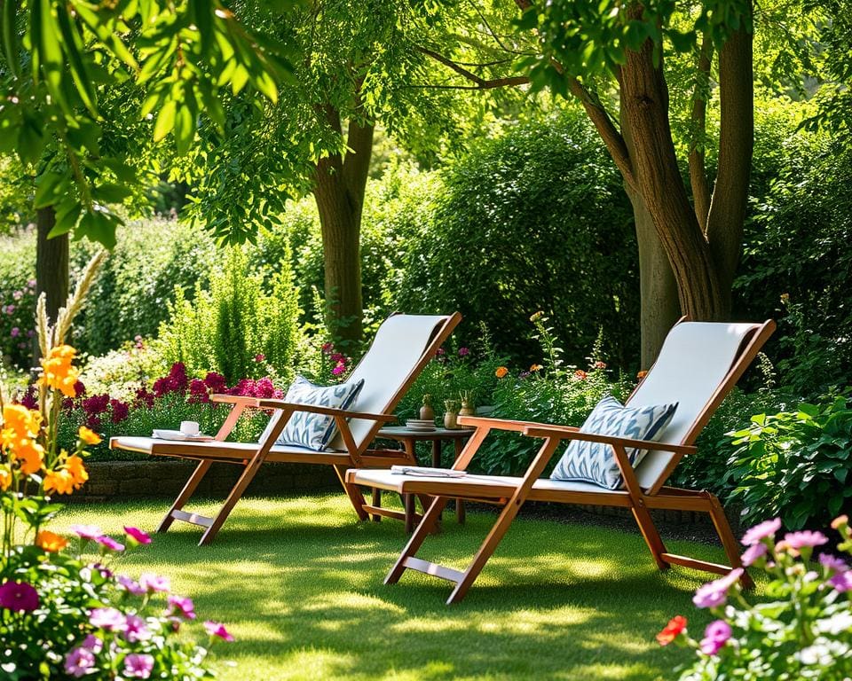 Opklapbare ligstoelen voor extra comfort in de tuin