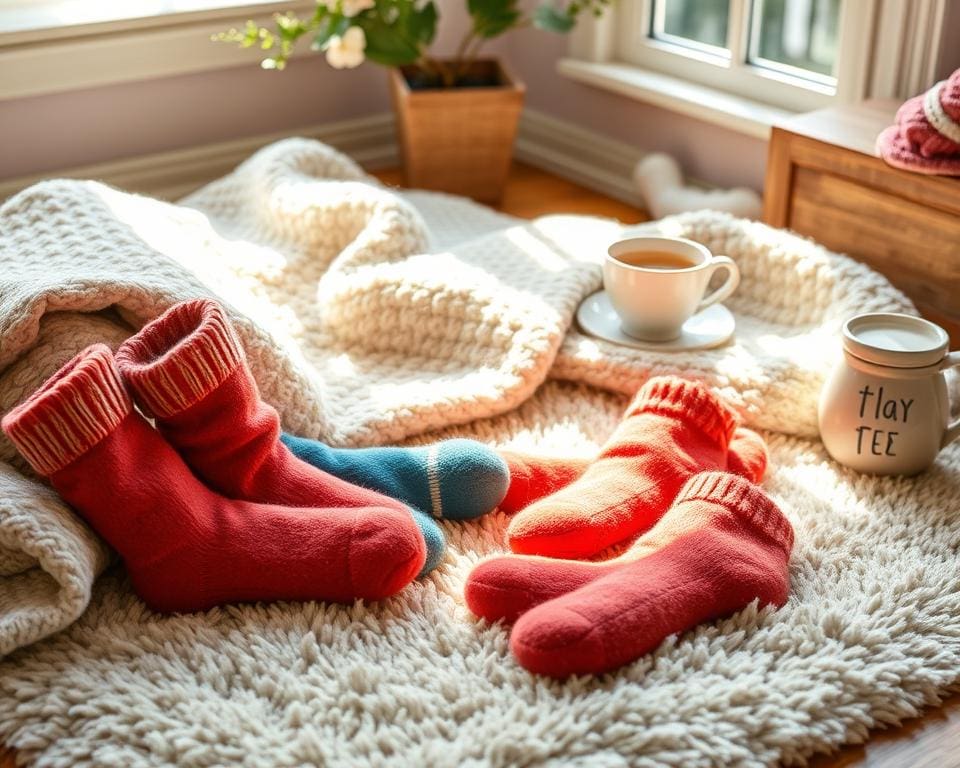 Warme fleece sokken voor koude dagen binnen