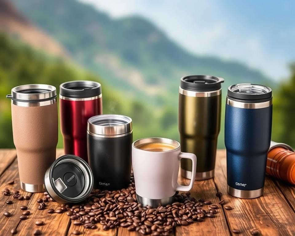 Warme thermobekers voor koffie onderweg